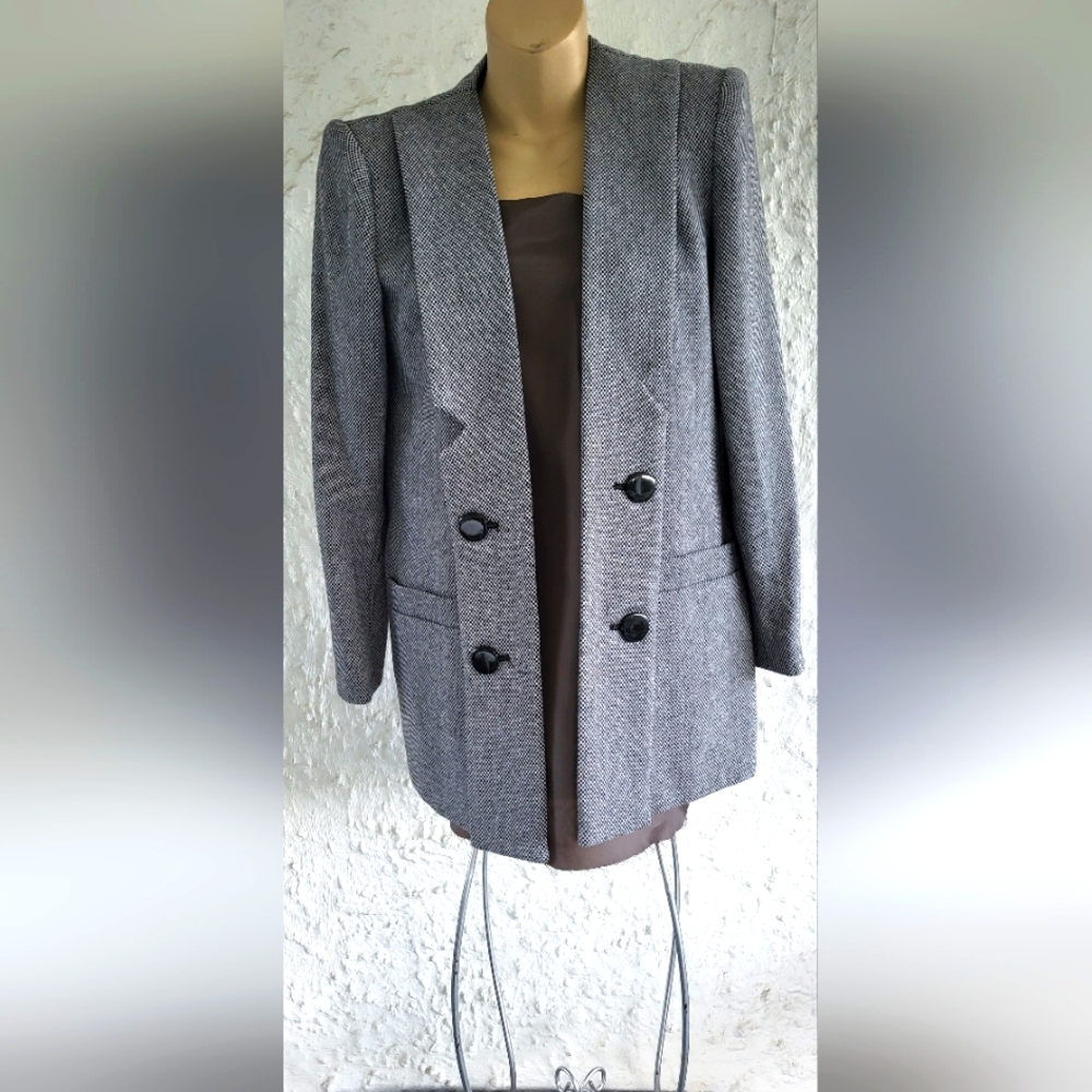 Vintage Sasson Blazer Black & White Checked Sz. 4